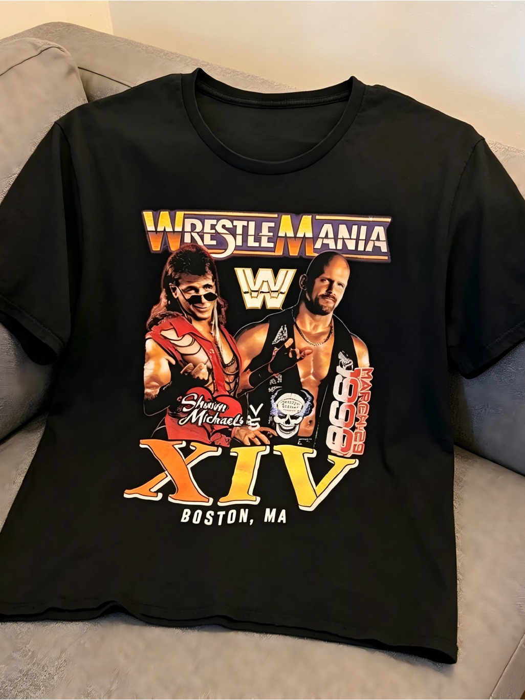 Wwe Wrestlemania Xiv Shawn Michaels Stone Cold Steve Austin T-Shirt Unisex